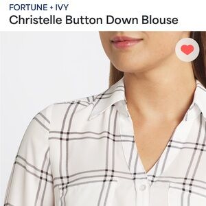 Fortune + Ivy White Plaid Blouse